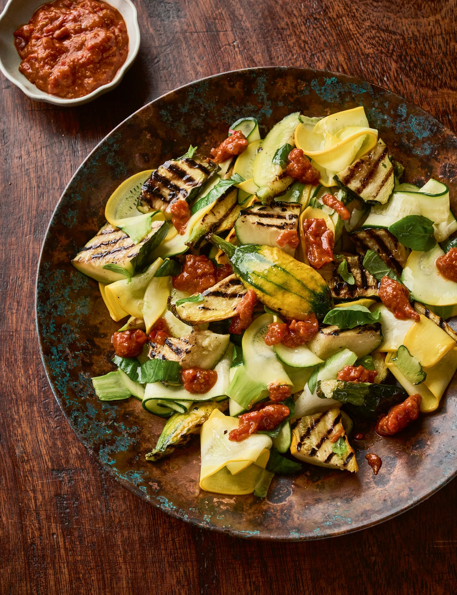 Grilled Courgette Salad with Harissa Sauce - Step 1